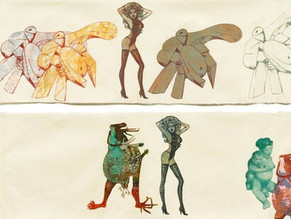 Nancy Spero, Picasso and Frederick's of Hollywood, 1990