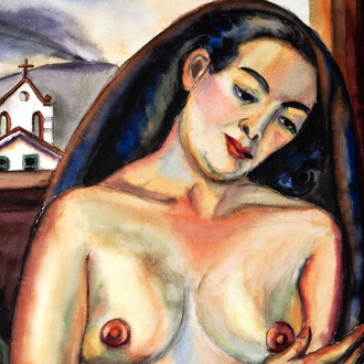 Débora Arango, La mística, 1940, Acuarela sobre papel, 137 x 104 cm. Colección Museo de Arte Moderno de Medellín (MAMM). Courtesy of The National Museum of Colombia
