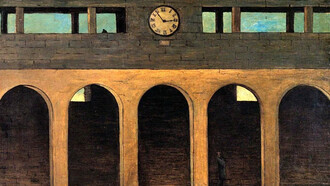 Giorgio de Chirico, El enigma de una hora (detalle), 1911