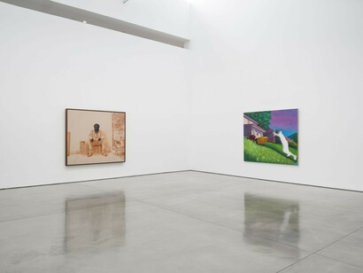 Titus Kaphar, Exhibiting forgiveness, exhibition view. Courtesy of Gagosian Gallery. Photo by Jeff McLane