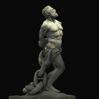 Prometeu acorrentado: escultura digital de Scott Eaton