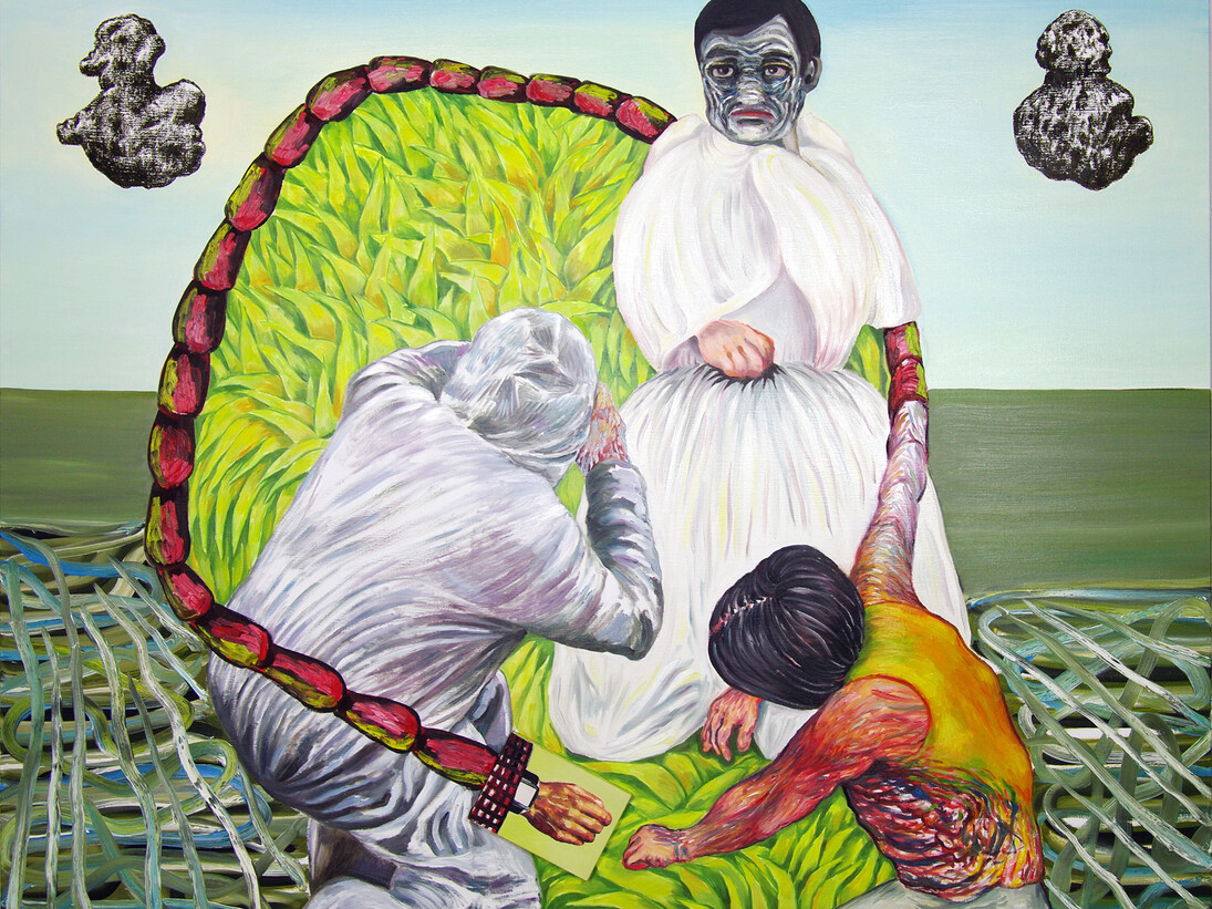 Raphaëlle Ricol, Alexandre au Pays des merveilles, 2014, Huile sur toile, 160 x 200 cm