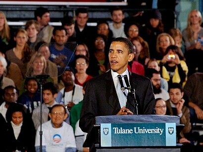 Barack Obama at Tulane University, America