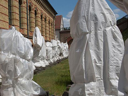 Recently re-discovered Nazi Statues in storage at Spandau Citadel. Courtesy Alliance/DPA &T. Brakemeiar, May 2020