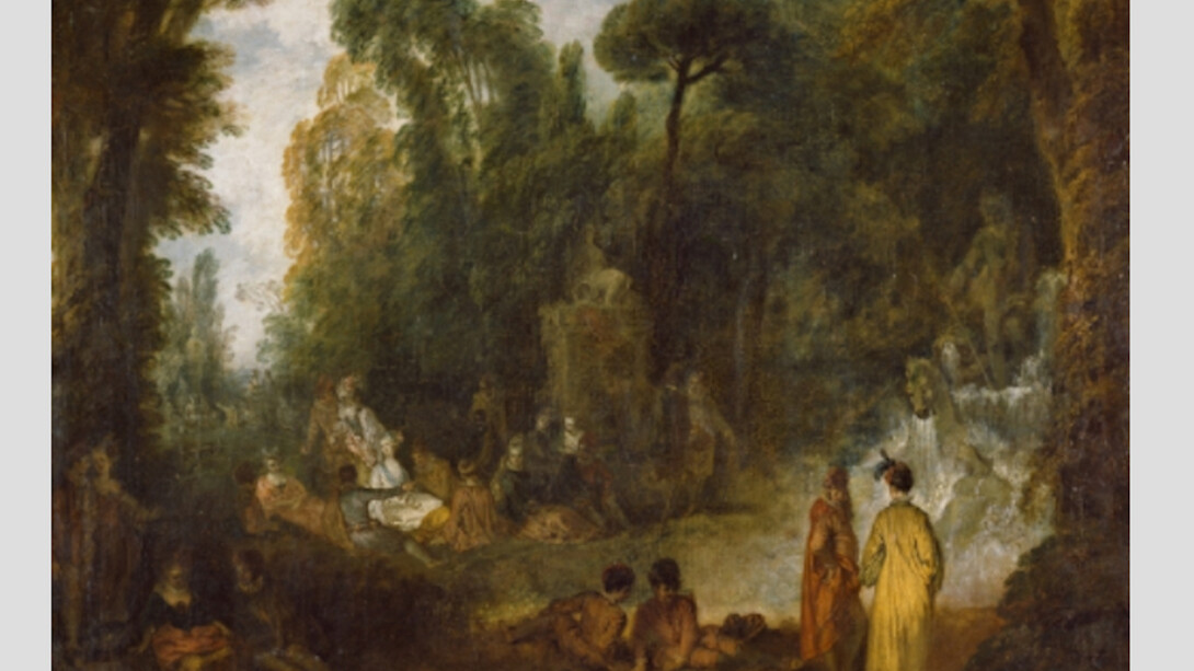 Fête in a Park, 1712 - 1713. Oil on canvas, 47.2 x 56.9 cm. Courtesy of Museo del Prado