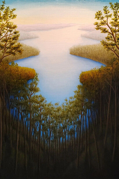 Laura Von Rosk, Untitled (Lake through trees), 2010. Courtesy of Cross Contemporary Art