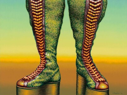 Ed Paschke (1939‒2004), Bag Boots, 1972, Oil on canvas, 132 x 132 cm, Hall Collection, courtesy of Hall Art Foundation © Ed Paschke