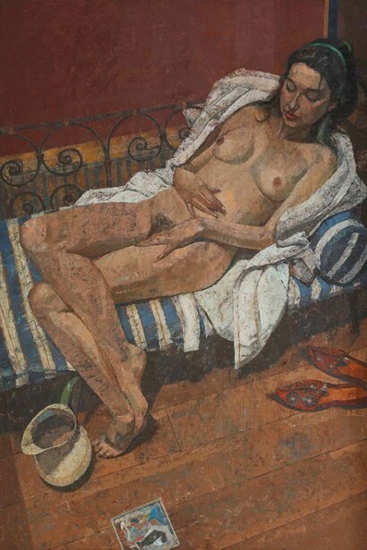 Saied Dai, Muse, oil on gesso panel