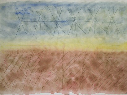Watercolor, engraving on paper, cm 100x70, 2013