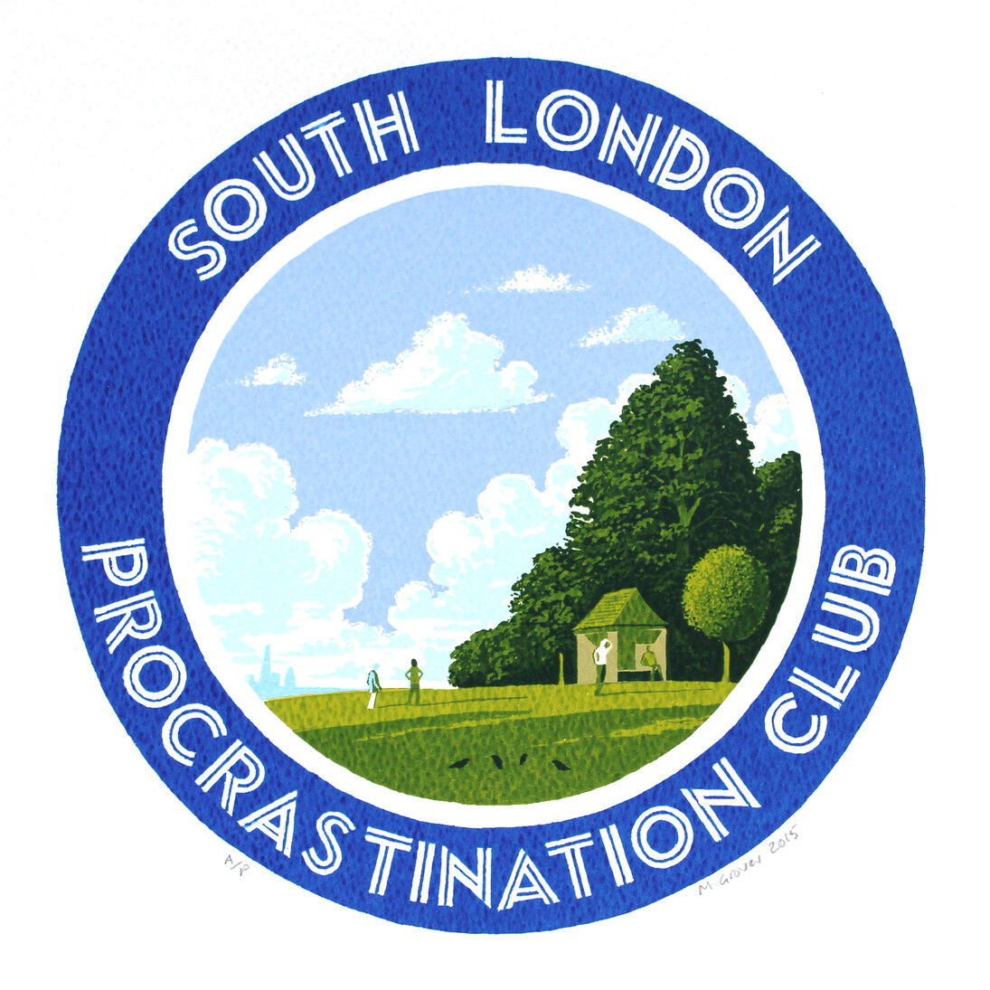 Martin Grover, South London Procrastination Club IV, Screen Print, 42 x 30 cm