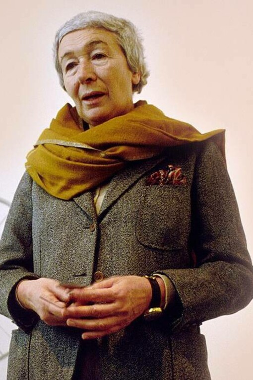 L'architetta Gae Aulenti a Palazzo Grassi di Venezia nel 1986
