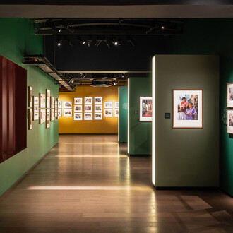 Faces and facets: Satyajit Ray in colour, exhibition view. Courtesy of DAG