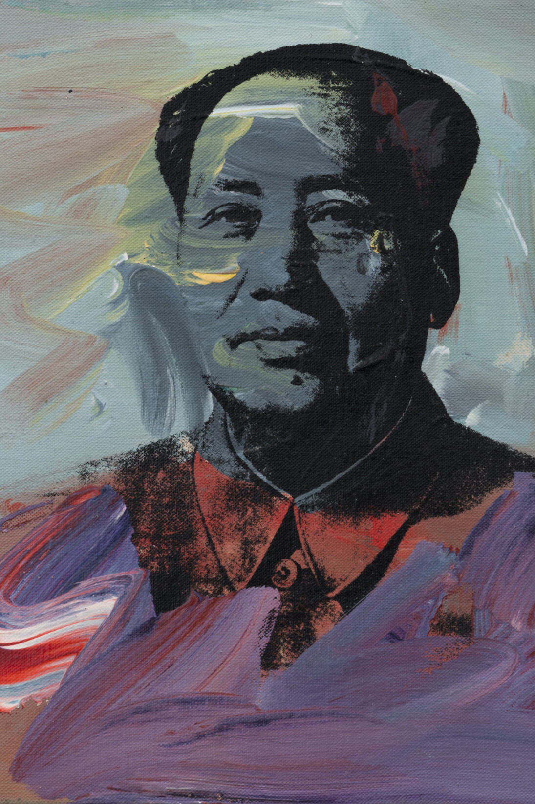 Installation view, The Street, the Store, and the Silver Screen: Pop Art from the MCA Collection, MCA Chicago, December 19, 2015-March 27, 2016. Work shown: Andy Warhol, Mao, 1973. Private Collection. Photo: Nathan Keay, © MCA Chicago. Detail