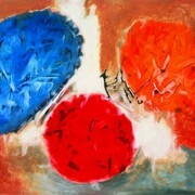 Aubrey Williams, Symphony No 10, opus 93 (Shostakovich series), 1981, Oil on canvas, 163 x 245cm Image copyright Estate of Aubrey Williams, image courtesy October Gallery London