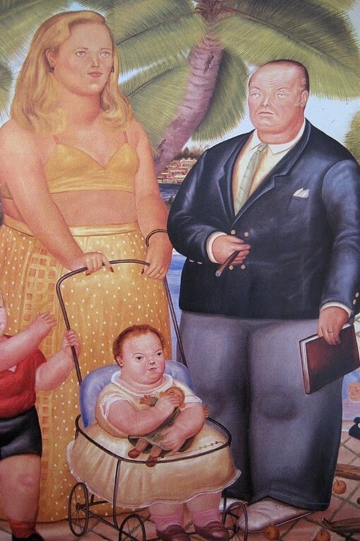 Fernando Botero. Frank Lloyd e sua família em Paradise Island. 1972