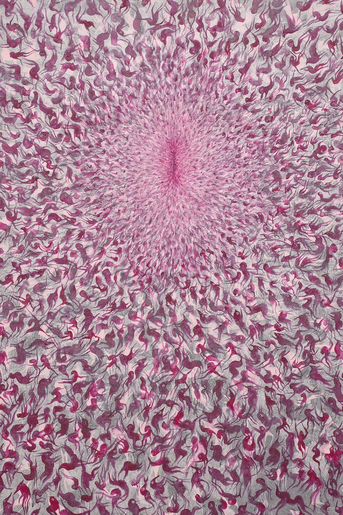 PEYBAK, Abrakan #18, 2015, Gesso, acrylic, ink and pastel on canvas, 70 7/8 x 70 7/8 in. Unique piece, Courtesy Galerie GP & N Vallois, Paris, Photo : Aurélien Mole