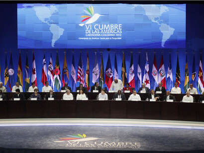 Cumbre de las Américas. Sesión plenaria de la VI Cumbre en Cartagena de Indias, Colombia