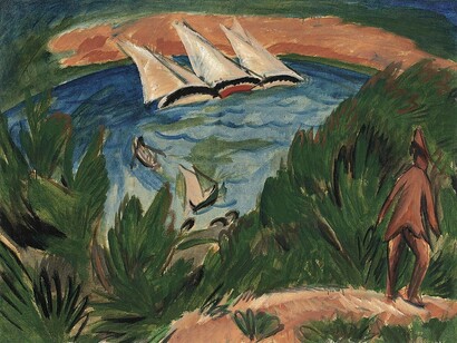 Ernst Ludwig Kirchner, Barca a vela tempesta, olio su tela, 1912