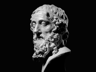 La visión aristotélica justificaba la esclavitud como un intercambio en el que el amo proporcionaba dirección y los esclavos, trabajo físico. Guiliano Finelli, busto de Aristóteles, circa 1645