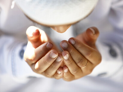 Muslim man during a prayer