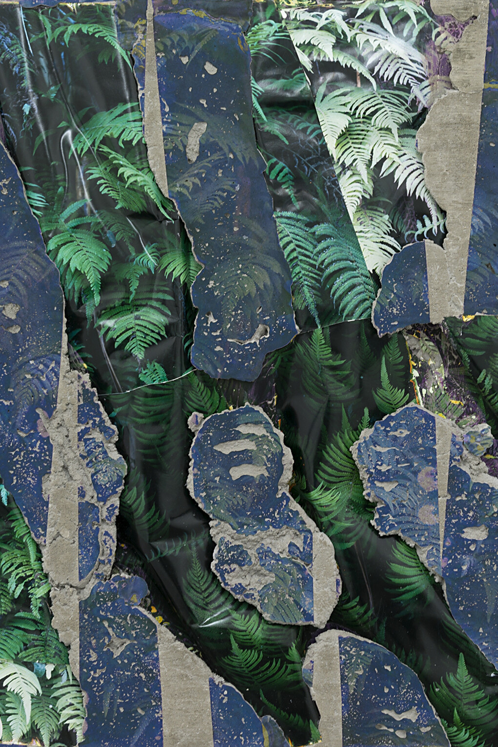 Letha Wilson, Hawaii Ferns Green (2014) Unique C-prints, concrete transfer, concrete, aluminum frame cm. 87.63x72.39x5.08 (in. 34 1⁄2x28 1⁄2x2 )