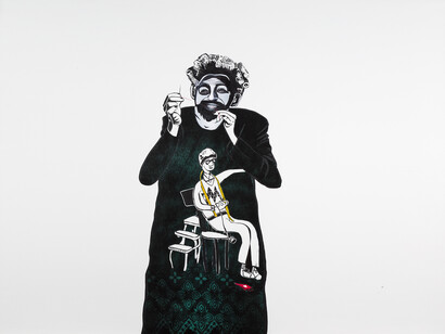 Khaled Takreti, Mon Heritage, 2014, Acrylic on canvas, 160 x 106 cm