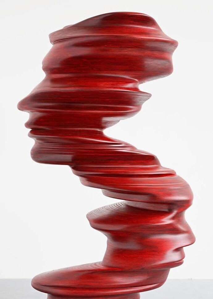 Tony Cragg, Bent of mind, 2008, Wood, Photo: David Kaluza
© the artist, Courtesy of Galerie Thaddaeus Ropac

