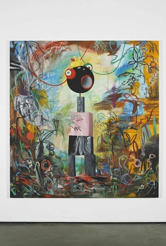 Djordje Ozbolt, The Beggar's Opera, 2014, Acrylic on canvas, 185 x 175 cm / 72.8 x 68.8 in, courtesy of Herald St, London