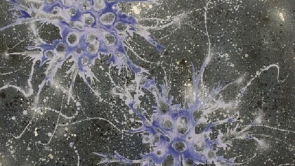 Alberto Di Fabio (2013), Campi magnetici. Acrylic on canvas, 31 12 x 31 12 inches (80 x 80 cm)