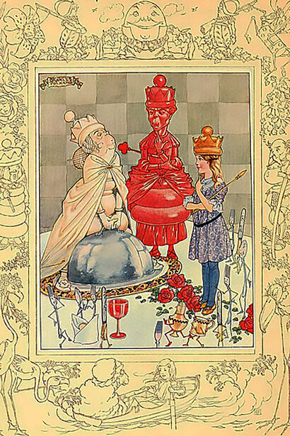 Illustration from the book "Songs from Alice in wonderland and Through the looking-glass" by Charles James Folkard