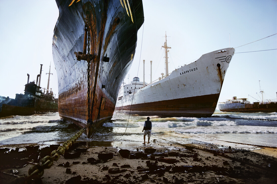 Ship Breaking Yard, Karachi, 1985 © Steve Mccurry. Image courtesy of Huxley-Parlour Gallery
