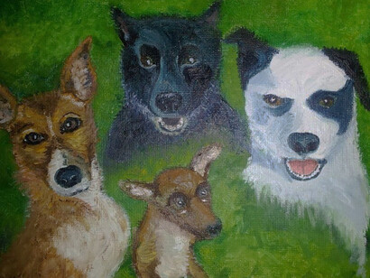 Un quadro dipinto a bocca da Laura Boerci