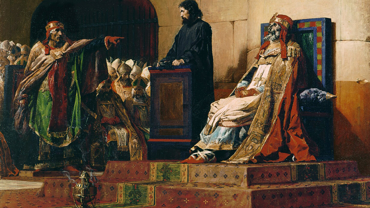 Jean Paul Laurens. Le Pape Formose et Etienne VII, 1870