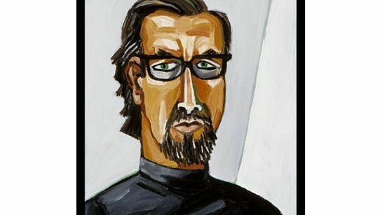 David Bates, Self Portrait, Winter, 2009, oil on panel, 14 x 11 inches