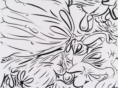 Sue Williams, Untitled, 2005, Ink on vellum, 19 x 24 inches; 48.3 x 61 cm