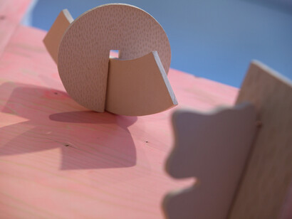 Installation view of Marine Duroselle, 'Preview of Shades' (2014) at Marsden Woo Project Space, focus on 'Cut-out' series, photo © Philip Sayer, courtesy of Marsden Woo Gallery, London