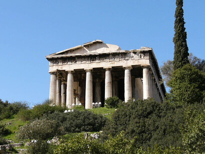 El templo de Hefesto en el ágora de Atenas, Grecia