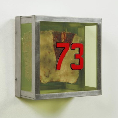 Paul Thek, Untitled #73 (from the series 'Technological Reliquaries'), 1964, beeswax, plexiglas and metal, 23.8x23.5x12.7 cm. Courtesy the artist and Lyles & King, NYC