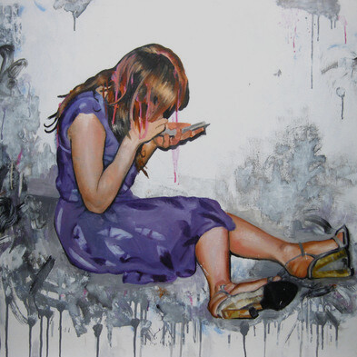Kirsten Valentine, Wrigleyville, oil on canvas, 2018, 36" x 36", courtesy Zg Gallery, Chicago