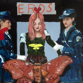 Dead woman walking (the people's republic vs republican people) (detail)
,
2023,
Huile sur toile,
170
x 190 cm. ©
Courtesy Templon, Paris
–
Brussels
–
New York / Laurent Edeline