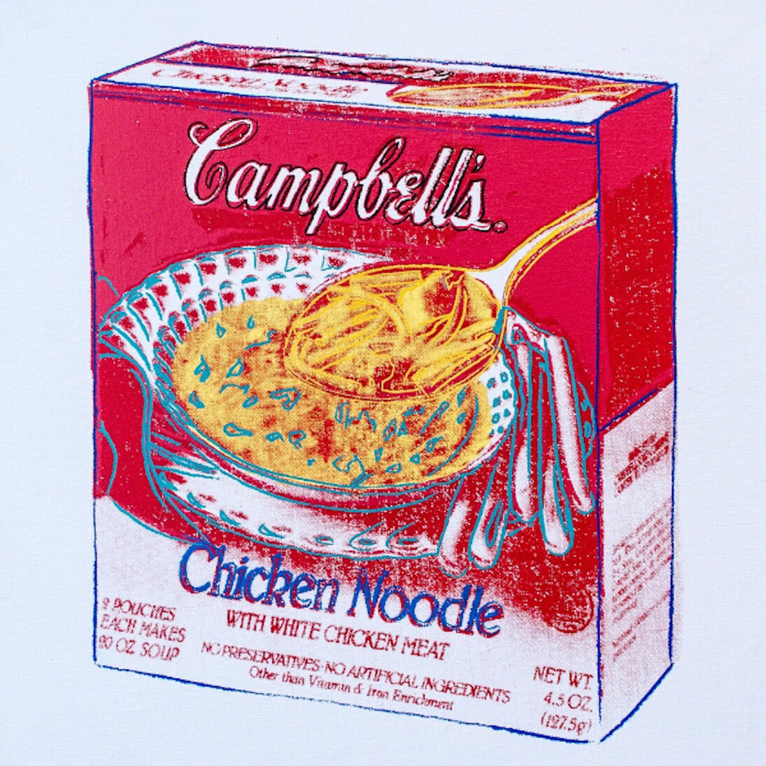 Andy Warhol, Chicken Noodle Soup Box, 1986. Courtesy of David Benrimon Fine Art