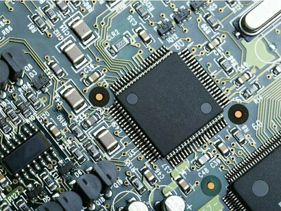 An advanced semiconductor integrated into a circuit board, symbolising the strategic importance of microchips in the race for technological leadership