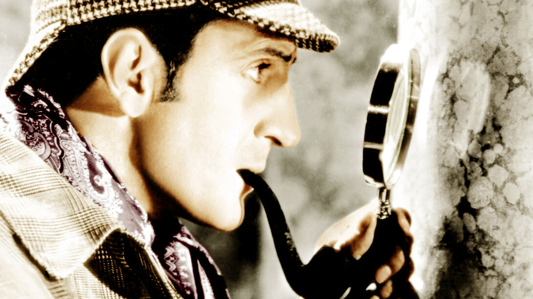 Sherlock Holmes in an old movie