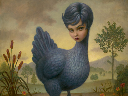 Chicken Lady 30 x 30 cm - 12 x 12 in
Oil on canvas 2015. Detail