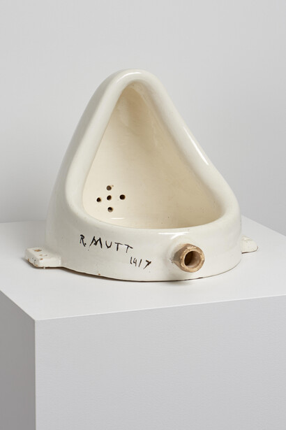 Marcel Duchamp, Fountain (detail), 1950. Courtesy of the Philadelphia Museum of Art