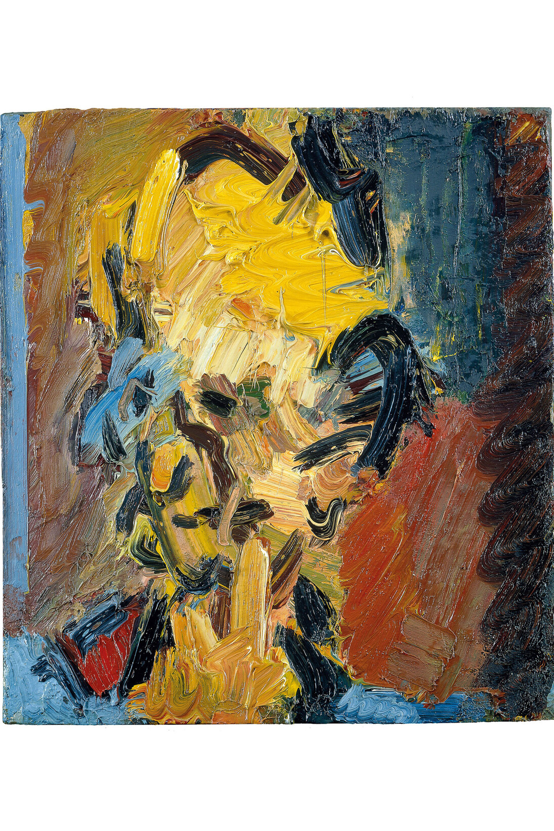 Frank Auerbach, Head of William Feaver, 2003, Oil on board, 451 x 406 mm, Collection of Gina and Stuart Peterson © Frank Auerbach, courtesy Marlborough Fine Art
