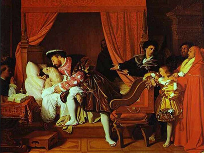 Ingres, Morte di Leonardo da Vinci, 1818