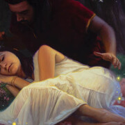 Nick Elias, "The Dreamers", oil on panel, 20 x 16 inches