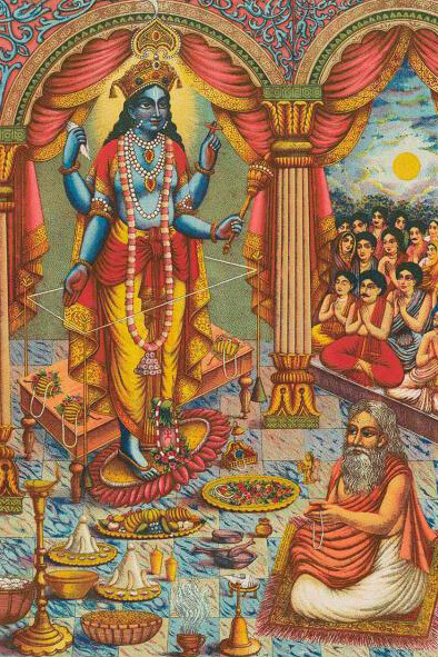 Satyanarayan (detail), printed and published by Kansaripara Art Studio, about 1910. Courtesy of MFA