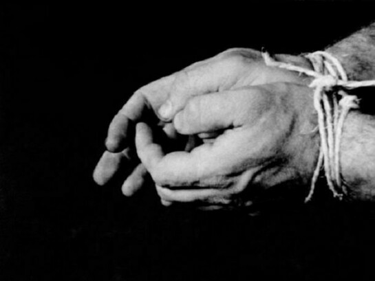 Hands Tied, 1968, 16 mm, black and white, 3′ 30″, The Museum of Modern Art, New York, Circulating Film and Video Library
